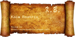 Kaim Beatrix névjegykártya